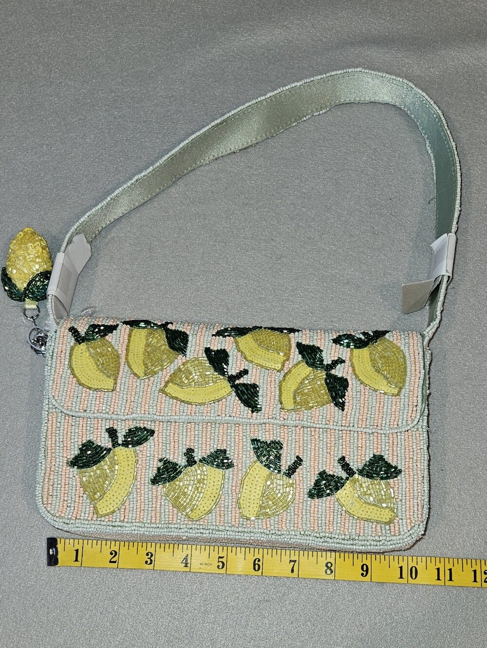 NWT Viral Beaded Lemon Shoulder Bag & Matching Lemon Charm - Cottagecore Trendy - Picture 11 of 16